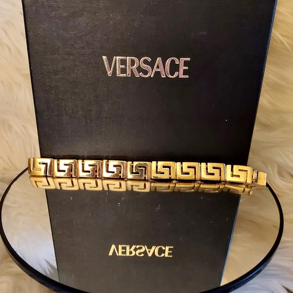 EUC Versace Gold Plated Greca Link Bracelet - Picture 3 of 5